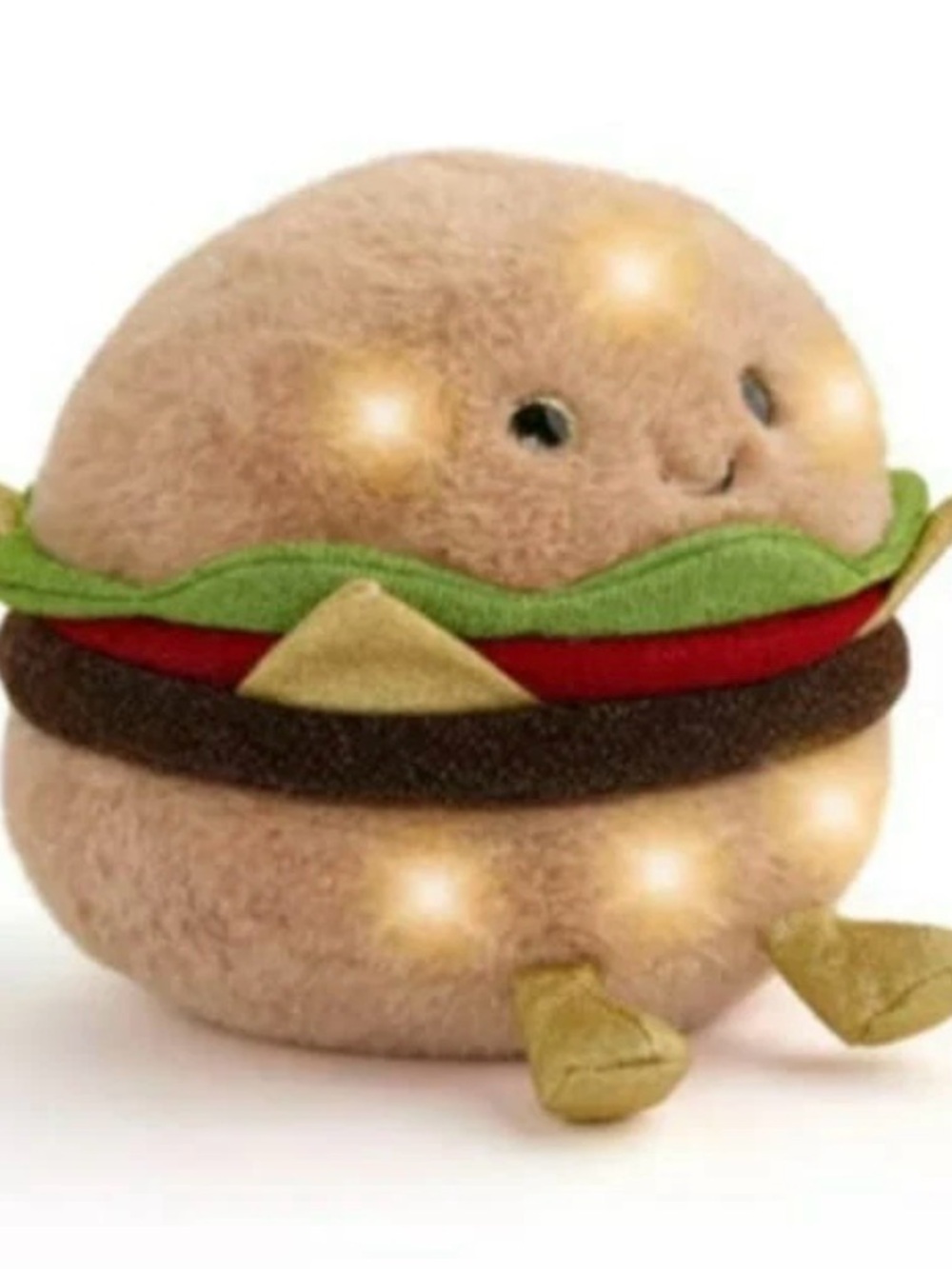 FAO Schwarz Plush Burger Toy in Brown, Green, Red